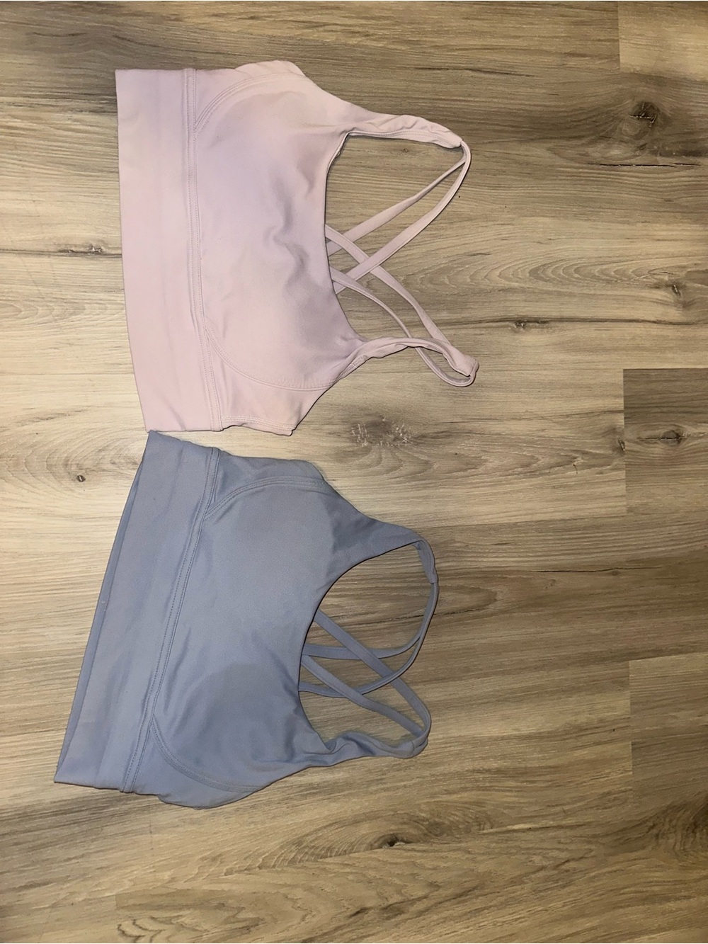 Women’s Strappy Light Blue & Lavender Comfort Sports Bras